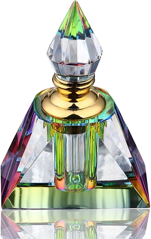 Frasco de Perfume de Vidro H&D HYALINE & DORA, Pirâmide Retangular Vintage Egípcia, Recarregável, 3 mL