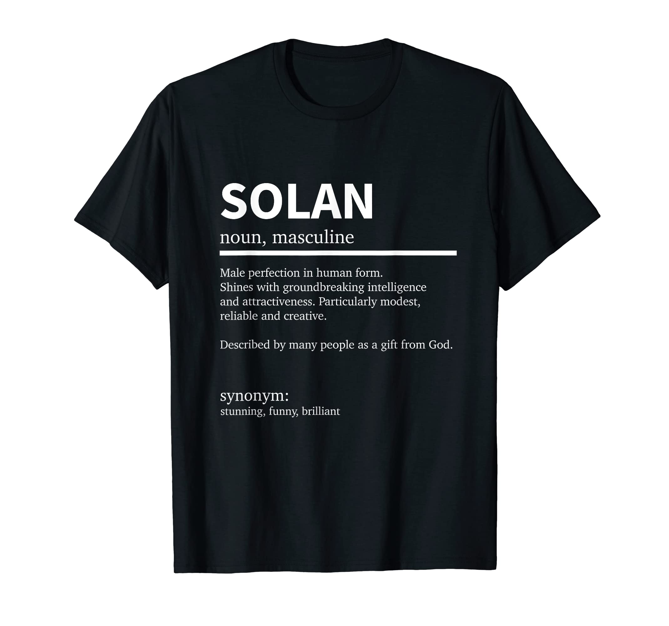 Définition Solan Name Dire Solan First Name Solan T-Shirt : Amazon.fr: Mode