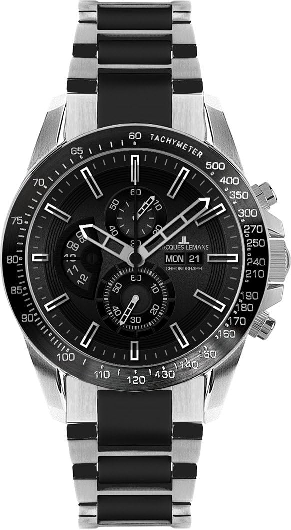 JACQUES LEMANS Men's 1-1635E Liverpool DayDate Sport Analog with DayDate Watch