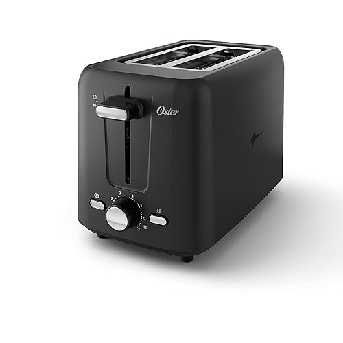 Oster 2-Slice Toaster with Custom Bagel Setting and Extra-Wide Slots, Black - 2-Slice - Toaster