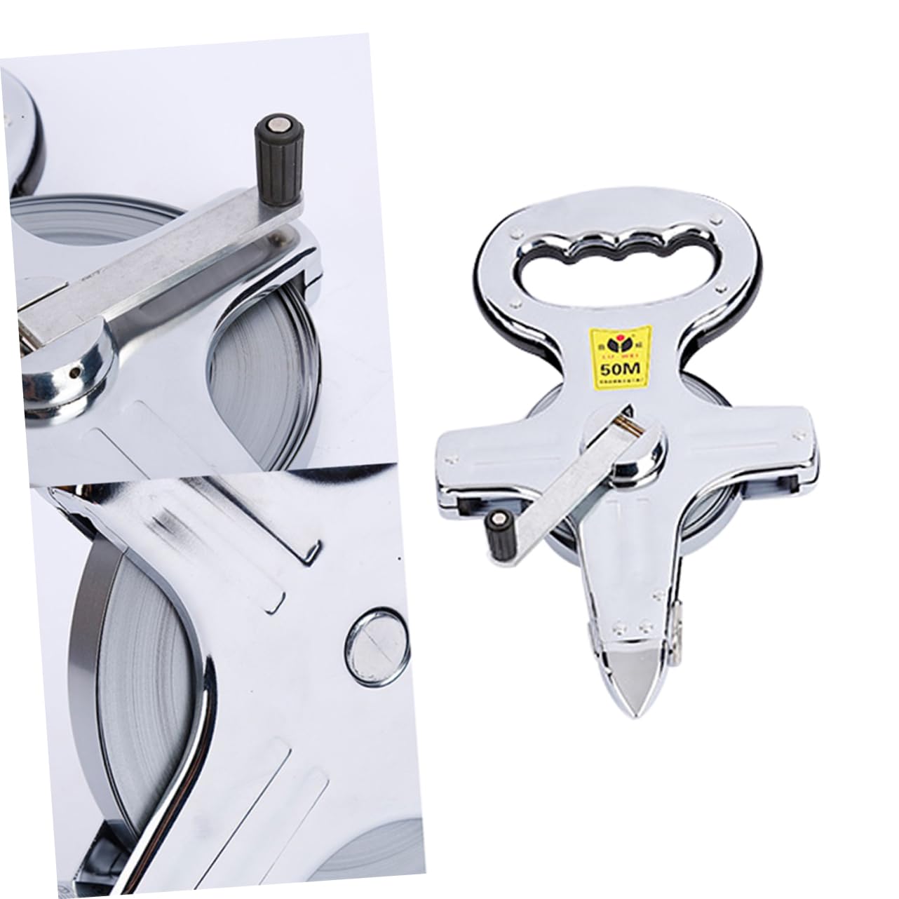 OSALADI 50m Ruban à Mesurer Rétractable Règle Acier Inoxydable Ruban De Construction Avec Broche Plaquée Et Ceinture Résistante