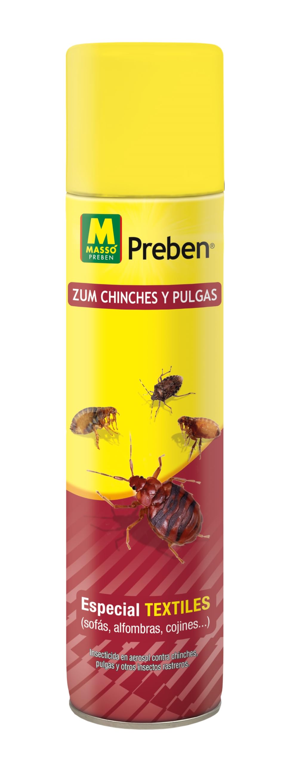 Insecticida Preben contra Chinches y pulgas Spray 300 Ml en costuras,grietas,muebles,somieres, marcos de madera,puertas. ESPECIAL TEXTIL sofás,alfombras,cojines,colchones,cortinas (1 unidad)