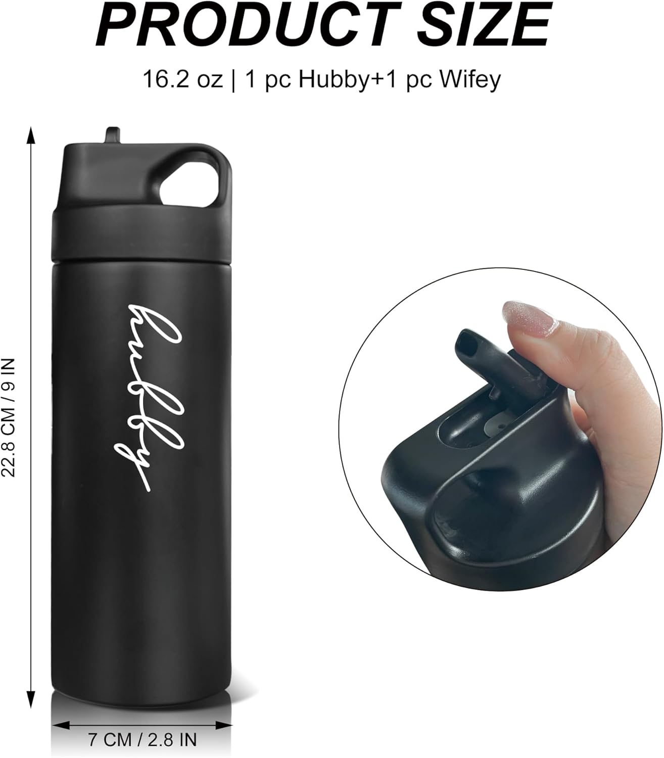 Mr&MrsGifts Husband and Wife Gifts Cups, Set of 2 Honeymoon Essential Mugs, Bridal Shower Gifts, Engagement Gifts for Couples - 16oz Double-Walled Insulated Cups for Weddings(XZ-HW) - Image 2