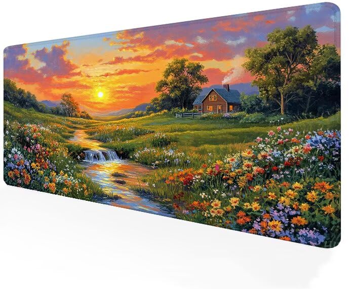 Tapis de souris gamer XXL jaune 1200x400mm Nuage G1-370 pour bureau