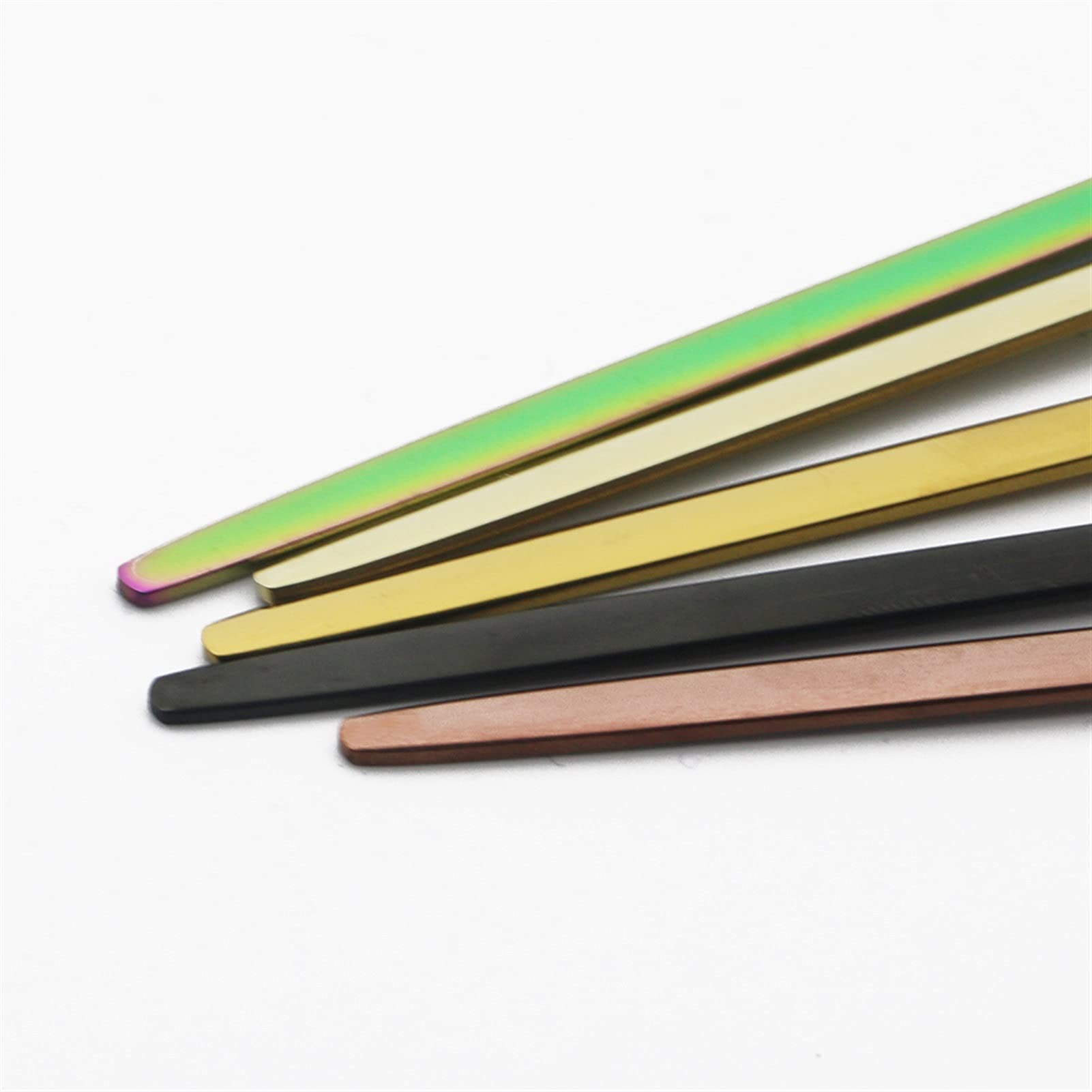 6pcs Cuillère à thé long de raccourcissement noir pour brusquer une brillance polie crème glacée à la crème glacée cuillère sans stique de la cuillère de cuisine de cuisine Coutellerie