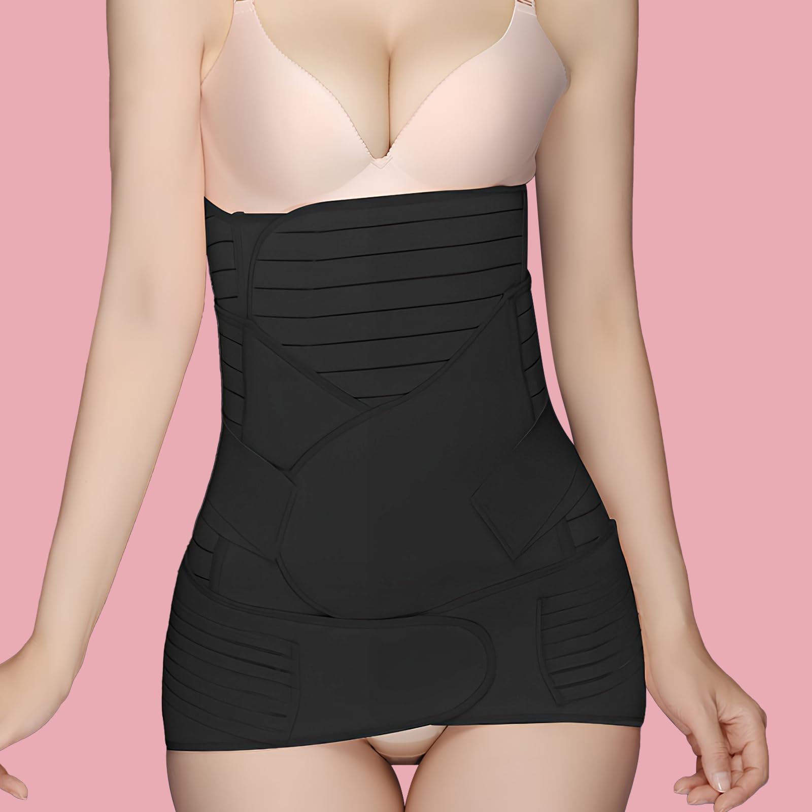 3 in 1 Cintura Post Parto, Cintura Addominale Donna, Regolabile, Traspirante, con Cintura Pelvica, Cintura Elastica per Pancia M L XL, Cintura di Sostegno per Gravidanza Lombare Schiena (Beige, XL)