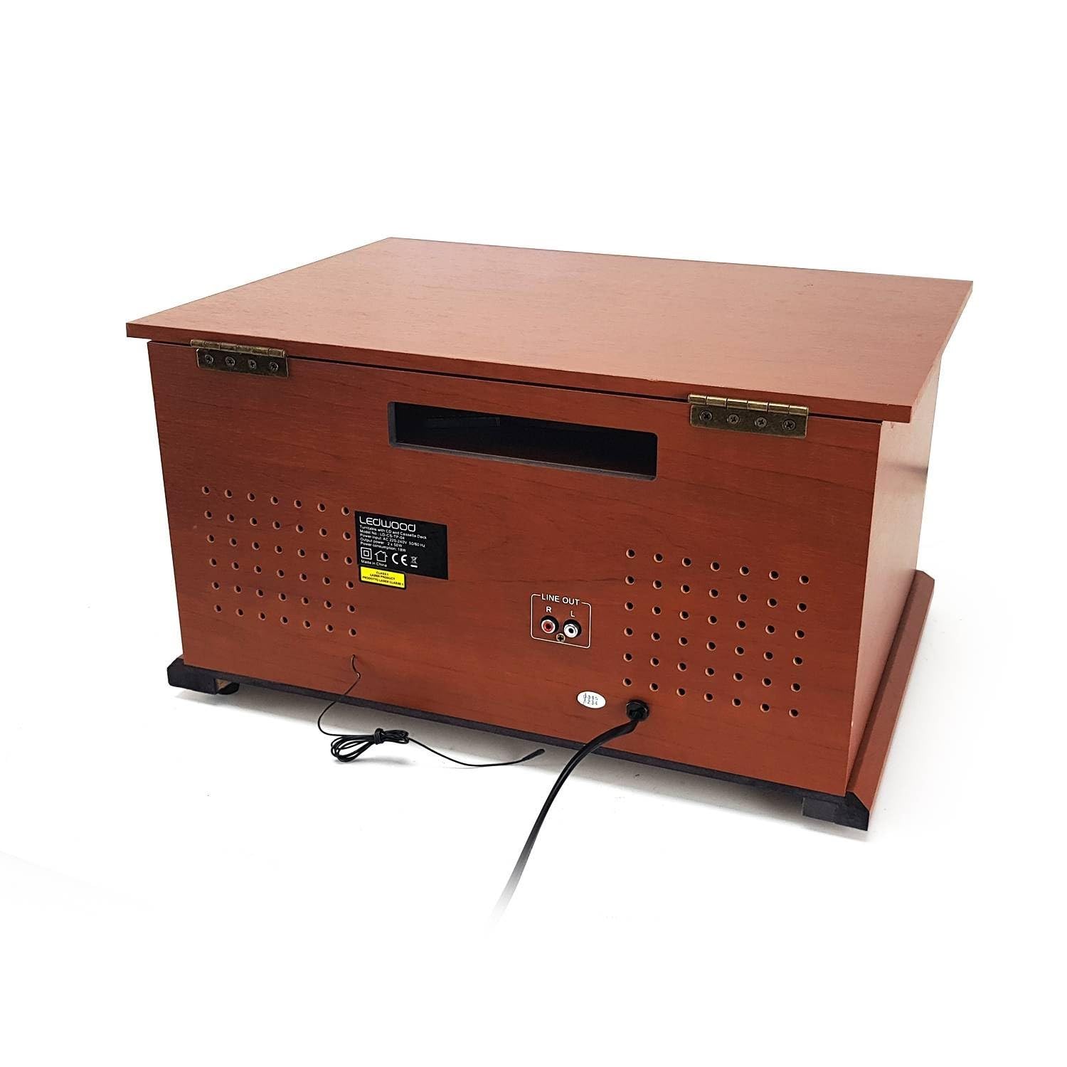 Chaine Stéréo Vintage Bois Ledwood - USB/BT/SD/FM/CD/Cassette/Vinyle 33-45 - 78 Tours