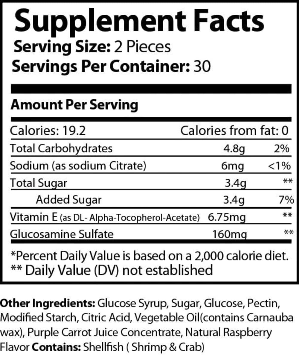 Joint Grease Glucosamine Chondroitin Gummies, Joint Support Gummies with Vitamin E and Glucosamine Sulfate, Immune Support Supplement for Adults Men Women, Raspberry Flavor, 60 Gummies