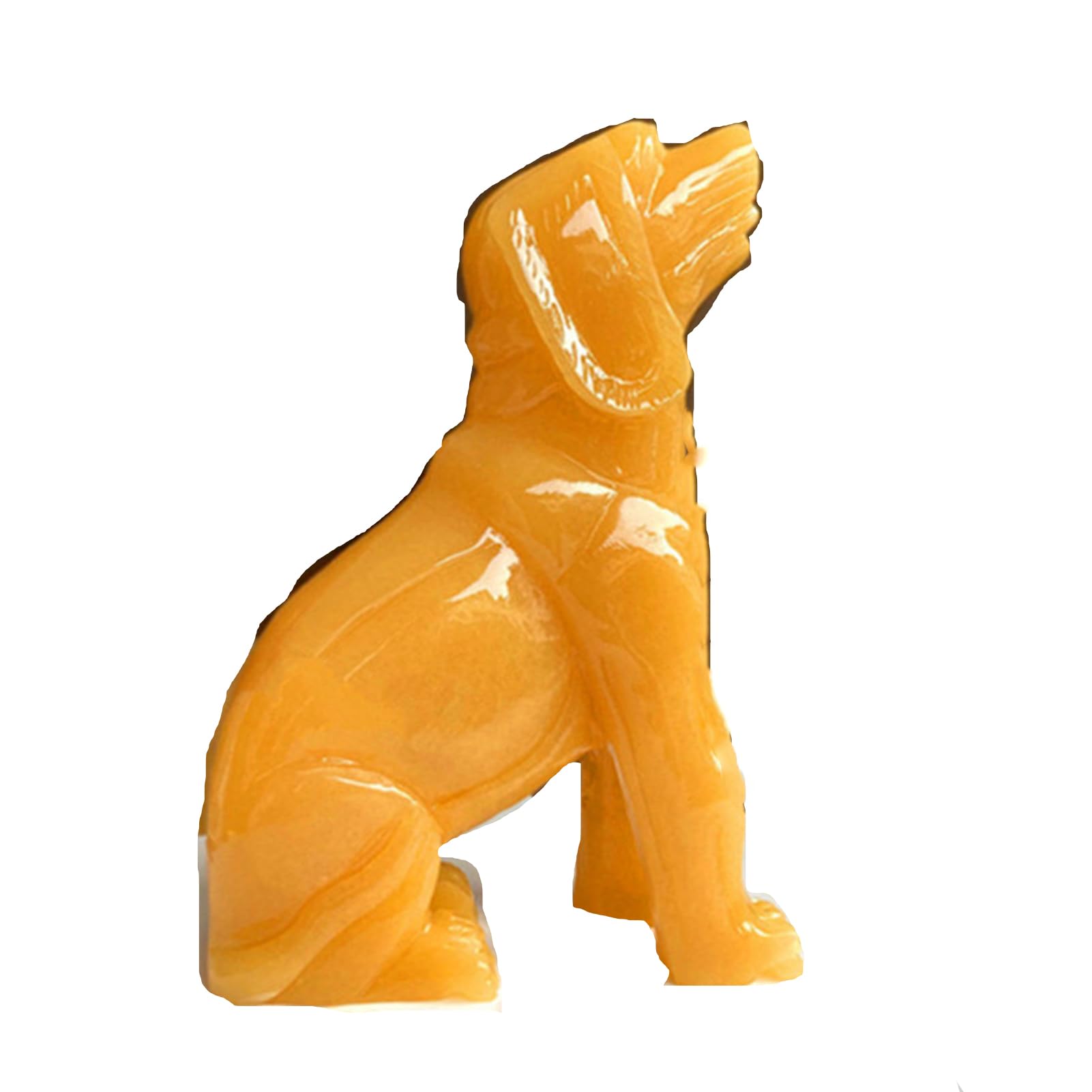 Jade Dog Statue Figurine,Auspicious Large Wolf Dog Statue Tabletop Ornament