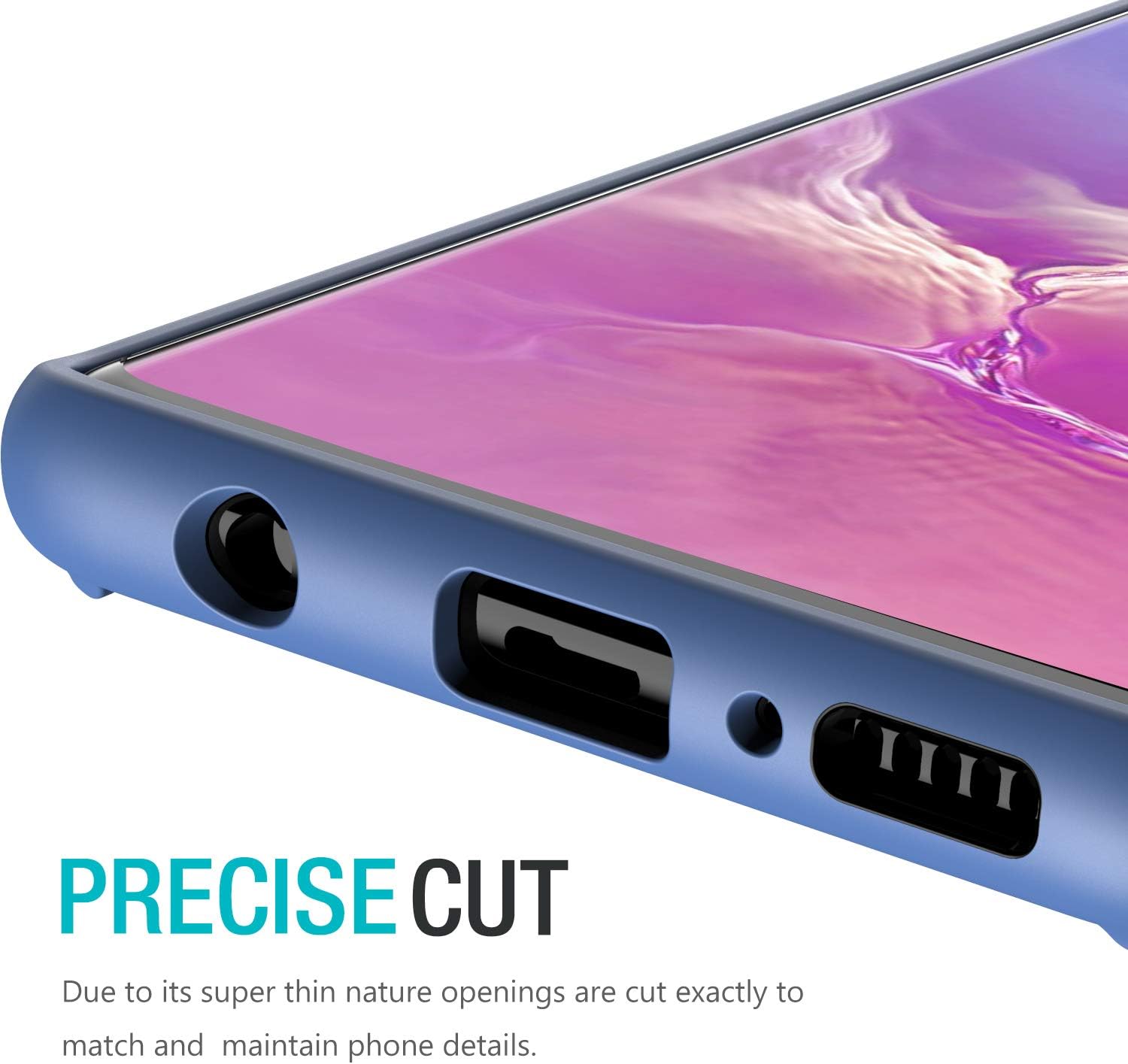 TOZO for Samsung Galaxy S10 Plus Case 6.4 Inch (2019) Hybrid PC+TPU Soft Grip Matte Finish Clear Back Panel Cover for Samsung Galaxy S10+ with Blue Edge