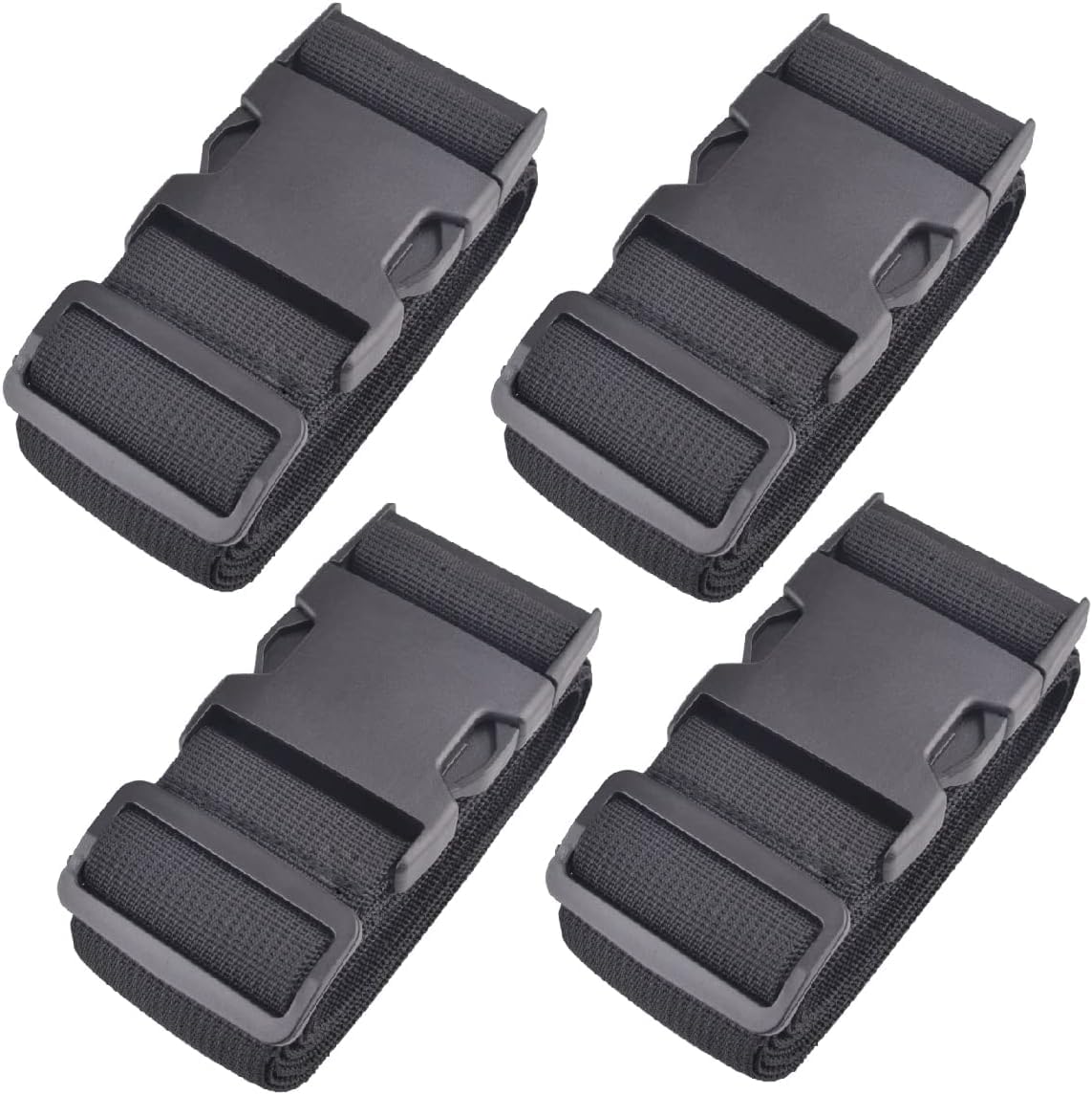 9.5 feet Long Utility Strap Belt with Quick-Release Buckle Adjustable, for Luggage Bags, Traveling, Bikes, Cars, Outing, Black, 4-Pack.-image-34