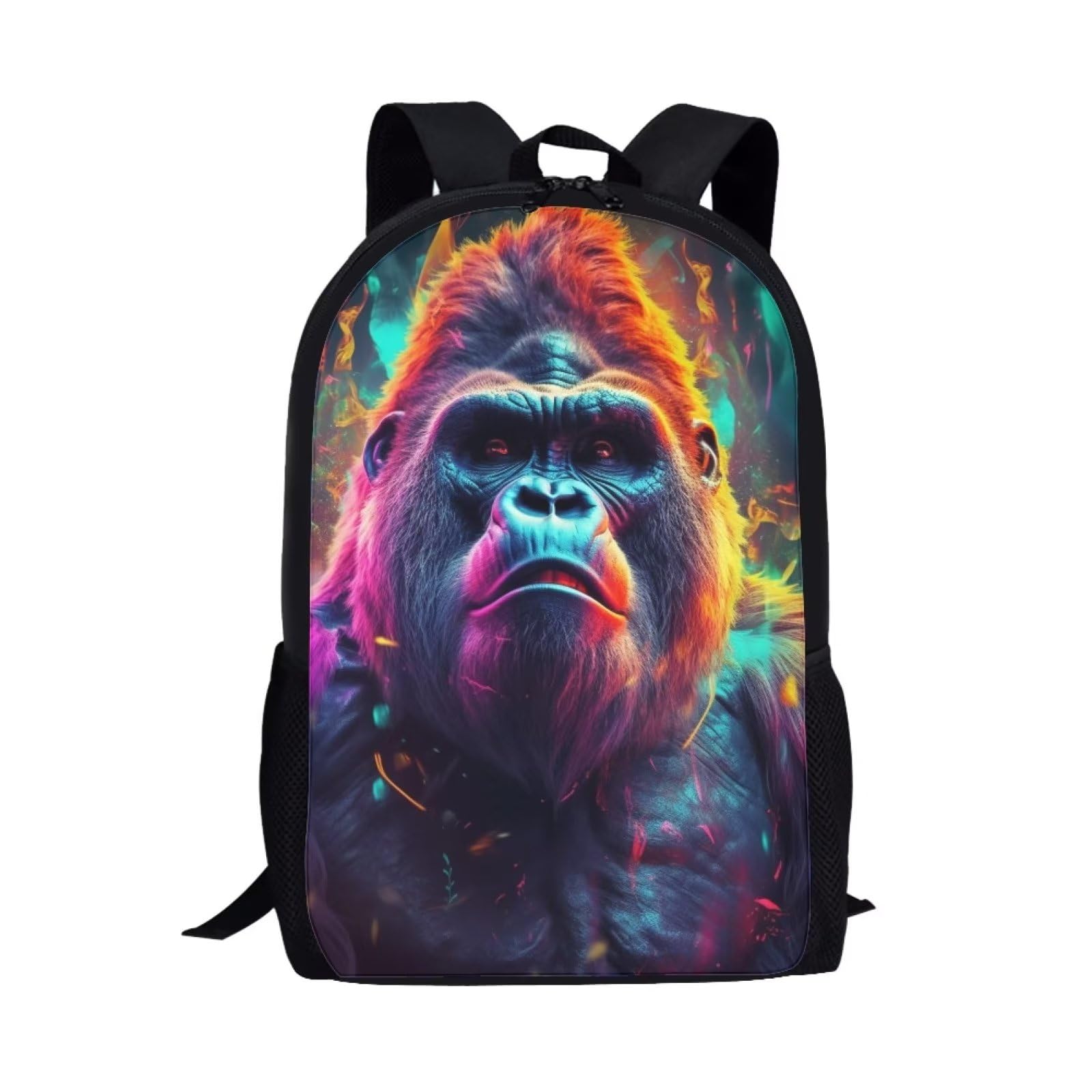 ParprintyBlack Kids Animal Gorilla Backpack for Boys Girls Lightweight Comfy Padded Durable Elementary School Backpack 17 Inch Novelty Student Child Personalized Bookbag