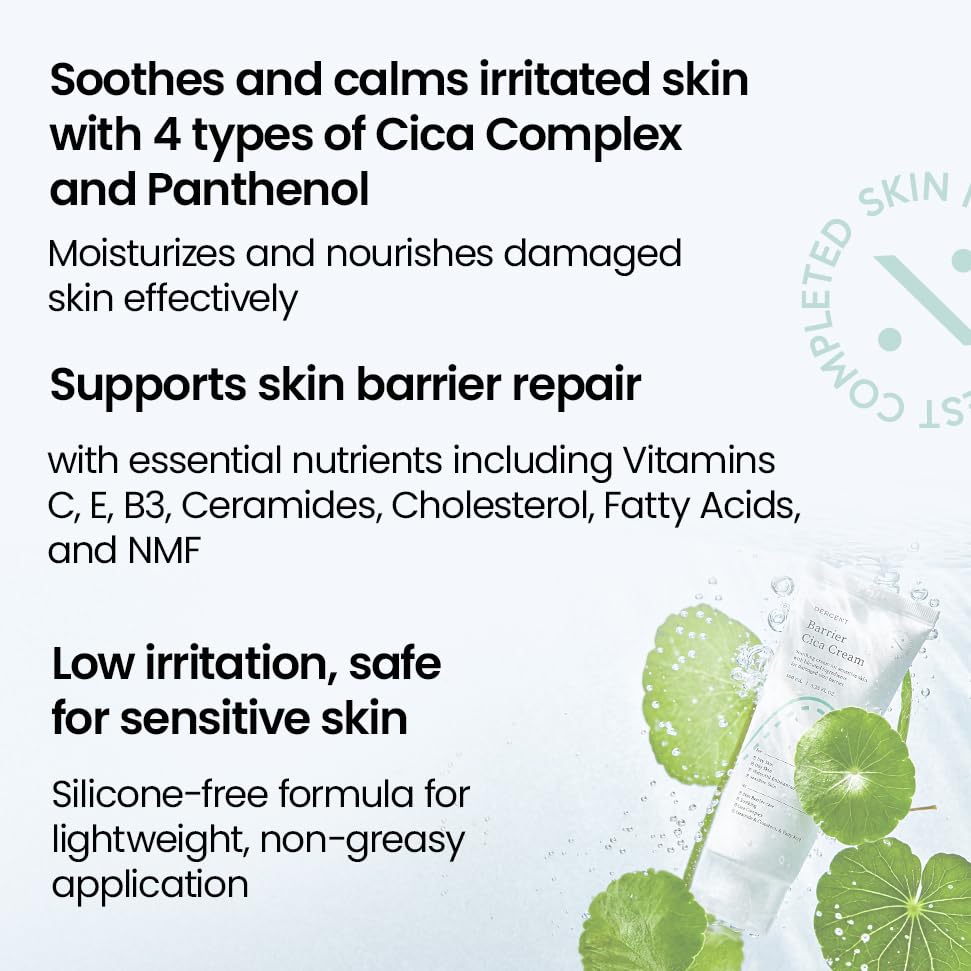DECERNT Korean Skincare, CICA CREAM 100ml (3.38 FL.OZ.) Ceramide Daily Moisturizer, Hyaluronic Acid Deep Hydration, Skin Care for Face, All Skin types