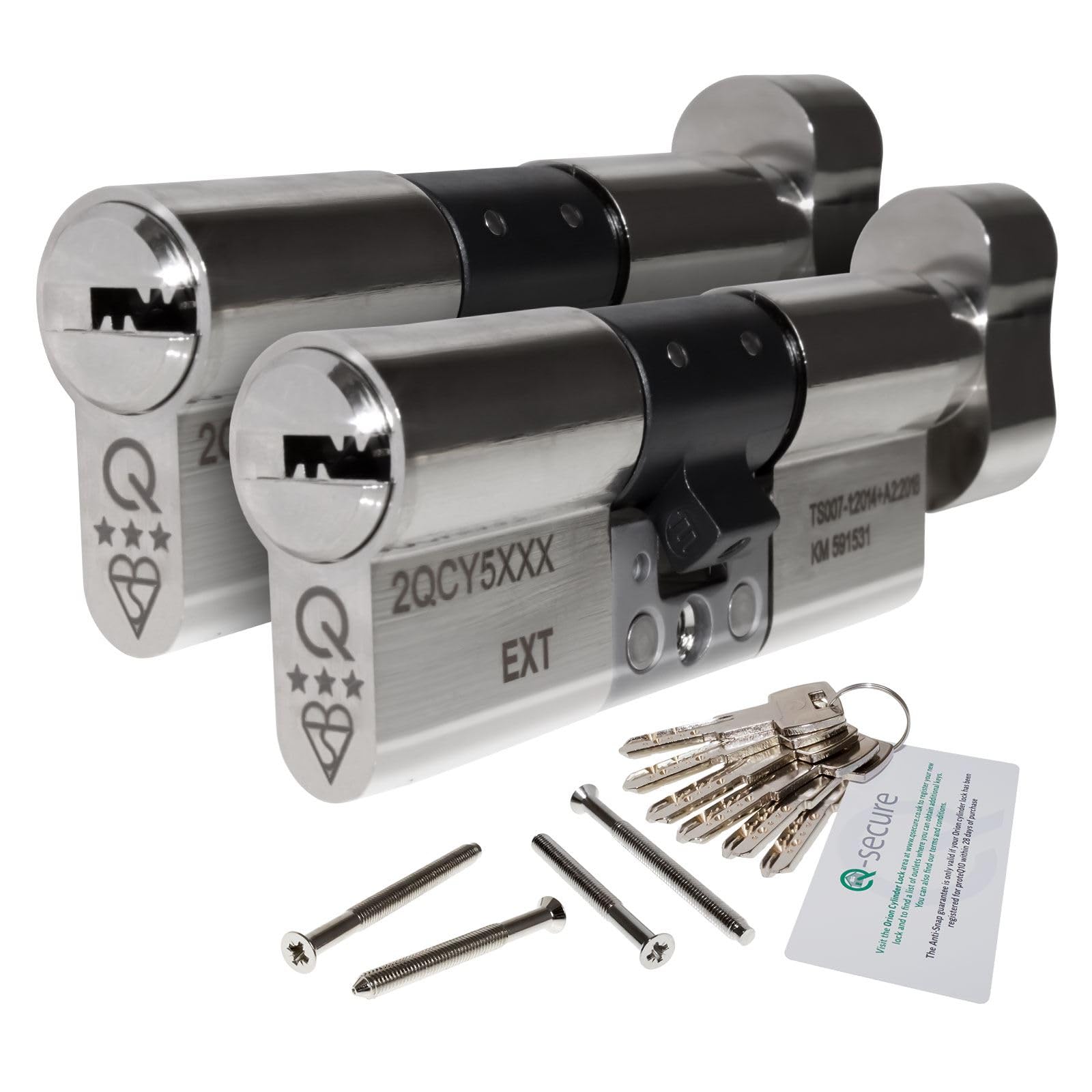 greenteQ Orion TS007 3-Star Keyed-Alike Thumbturn Euro Cylinders - 50/50 (100mm)