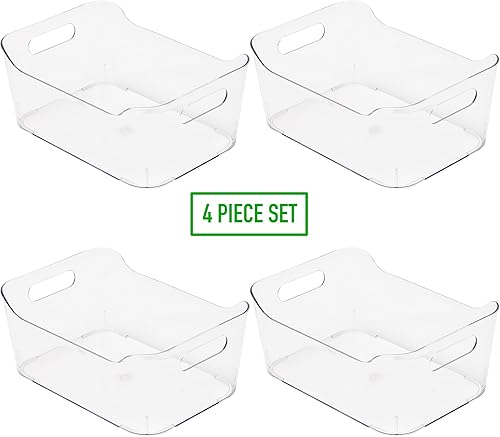 Miniatura 4 de Mind Reader Suministros de escritorio Organizador de suministros de oficina, paquete de 4, 8.85 x 6 x 4 pulgadas, transparente