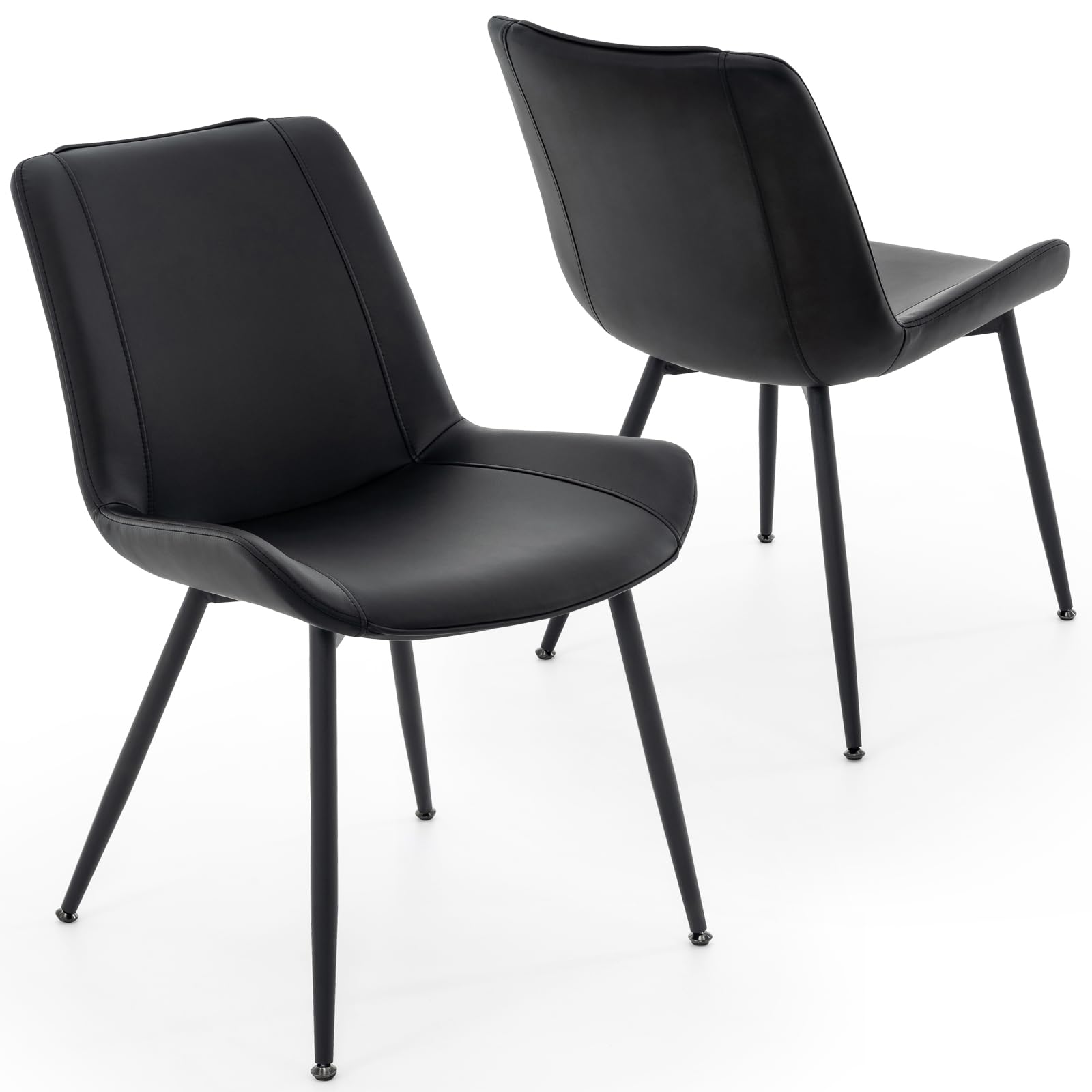 (Similar item). Brage Living Dining Chairs Set of 2, PU Leather Modern Armless Kitchen Dining Room Chairs, Upholstered Accent Side Chairs with Metal Legs (Black)