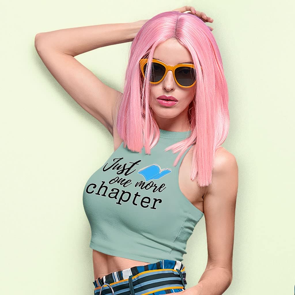 Just One More Chapter Racerback Cropped Tank - Trendy Women's Tank - Illustration Tank Top