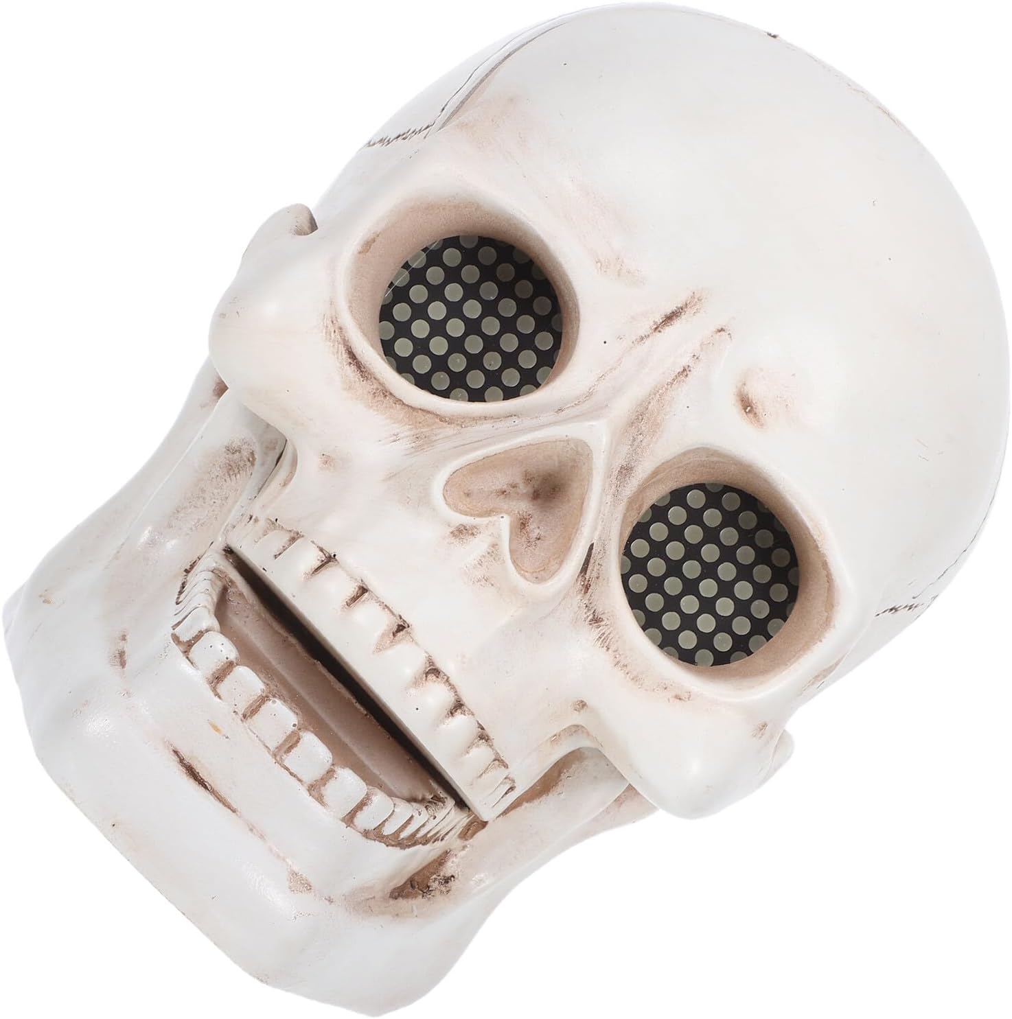 Homoyoyo LED Scary Skull Statue with Glowing Eyes Resin Skull Garden Decoration Halloween Outdoor LED Figurine Light for Haunted House Party