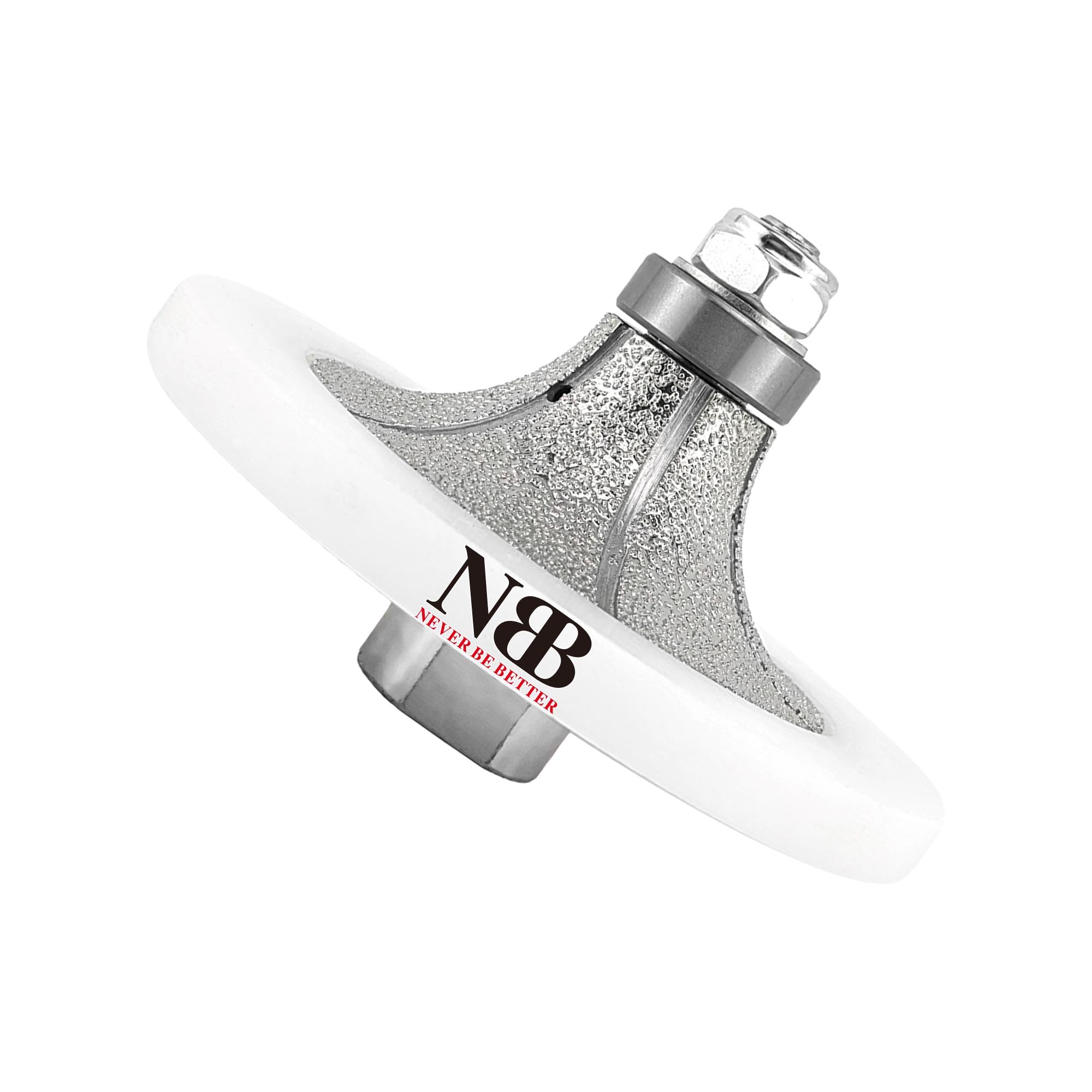 NBB Diamond Profile Wheel Diamond Router Bit with larger cover guide Milling Drill chamfer Bit Grinding Wheel for Profiling Porcelain Tile Ceramic Granite Stone for Angle Grinder (Half-Bullnose B25)