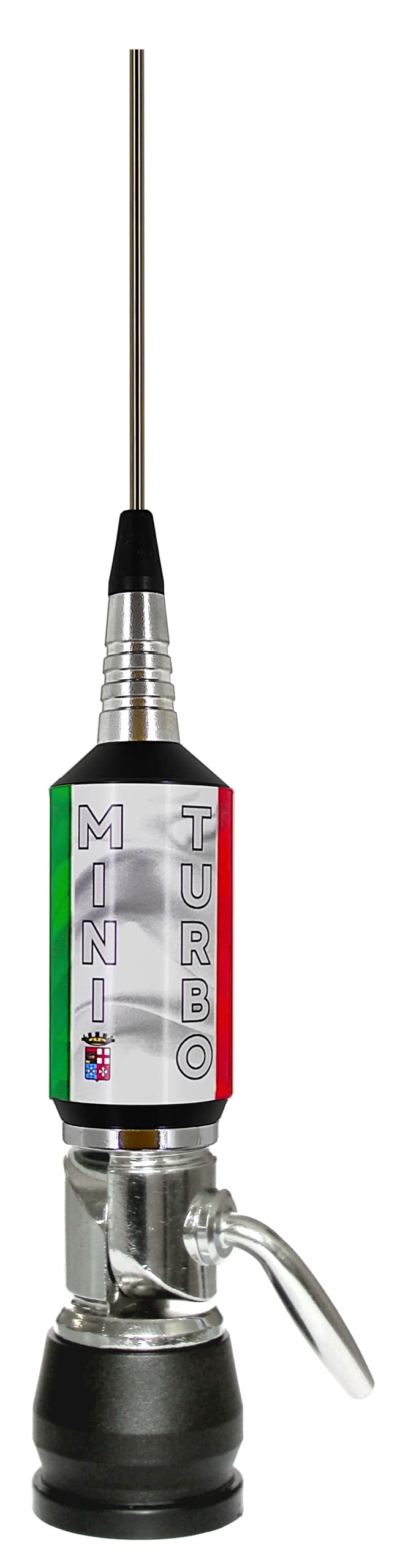 SIRIO MINI TURBO 'L' COAX ANTENNA VEICOLARE PER CB LUNGHEZZA: 1650mm POTENZA MASSIMA: 1000W… (ITALY FLAG)