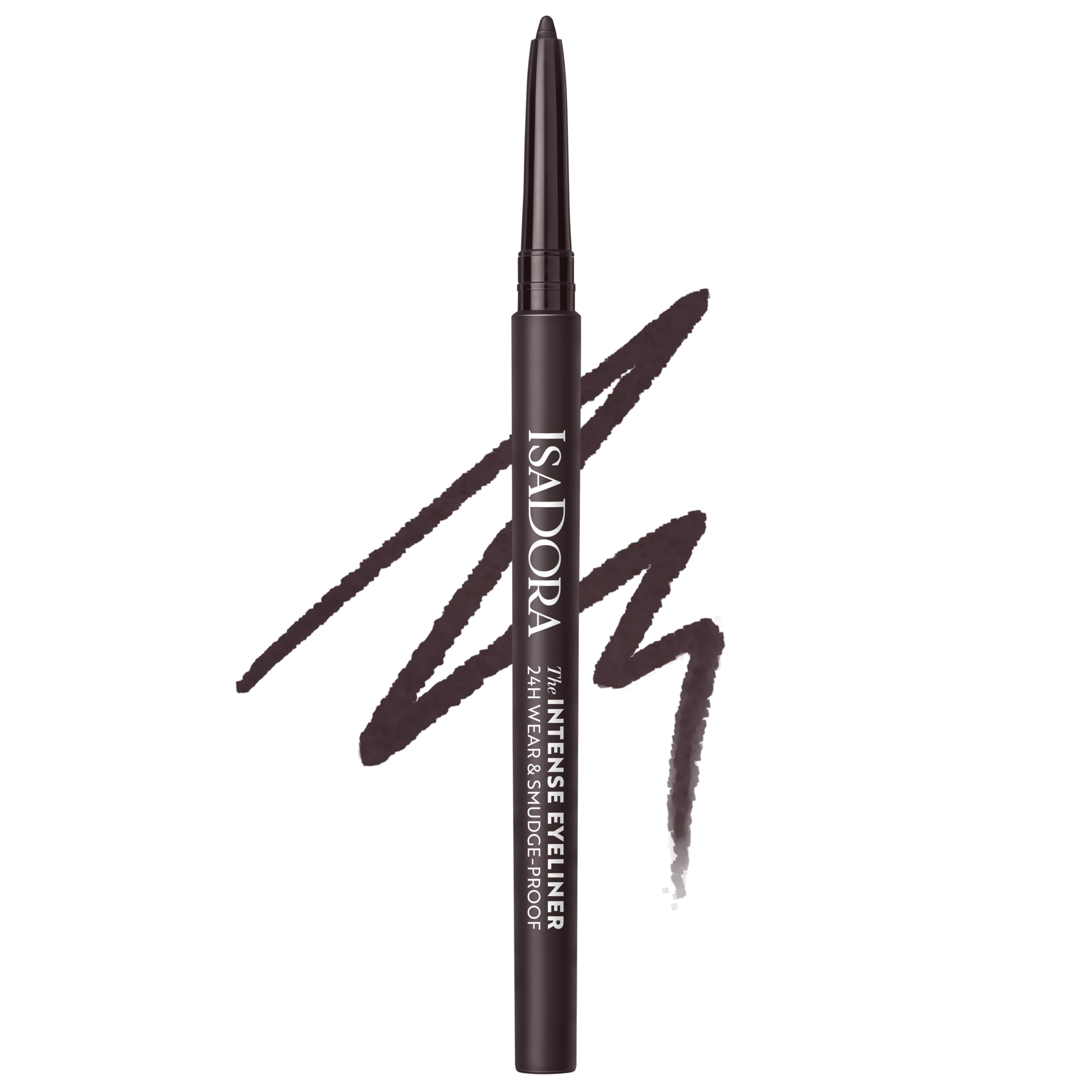 IsaDora The Intense Waterproof Eyeliner – Penna per kayal marrone scuro per linea di galleggiamento e corona di ciglia, lunga durata senza sbavature, trucco vegano, senza esperimenti su animali, senza
