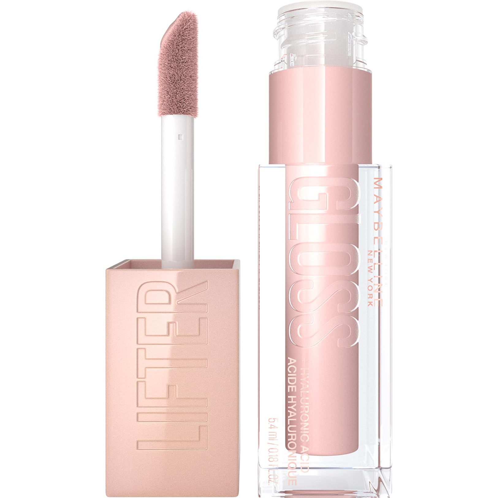 Maybelline New York, Brillo de labios Lifter Gloss, Hidratación Intensa y Labios Rellenos Sin Retoques, Fórmula con Ácido Hialurónico, en Tono 02 Ice