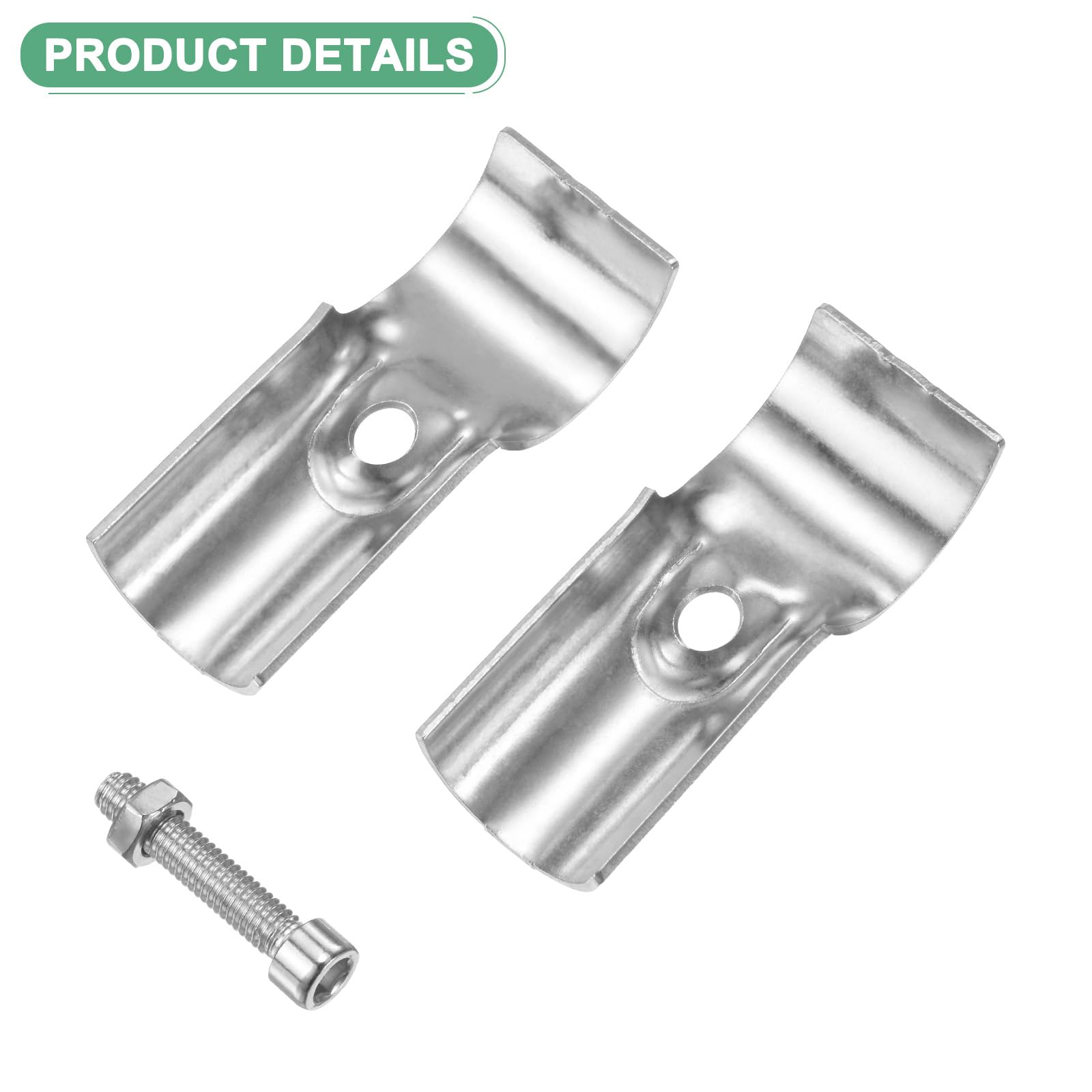 M METERXITY 2-Pack Structural Pipe Connector, T Clamps Stainless Steel Pipe Connector for OD 25MM Convert 28MM Pipe, Conduit Connectors - Image 2