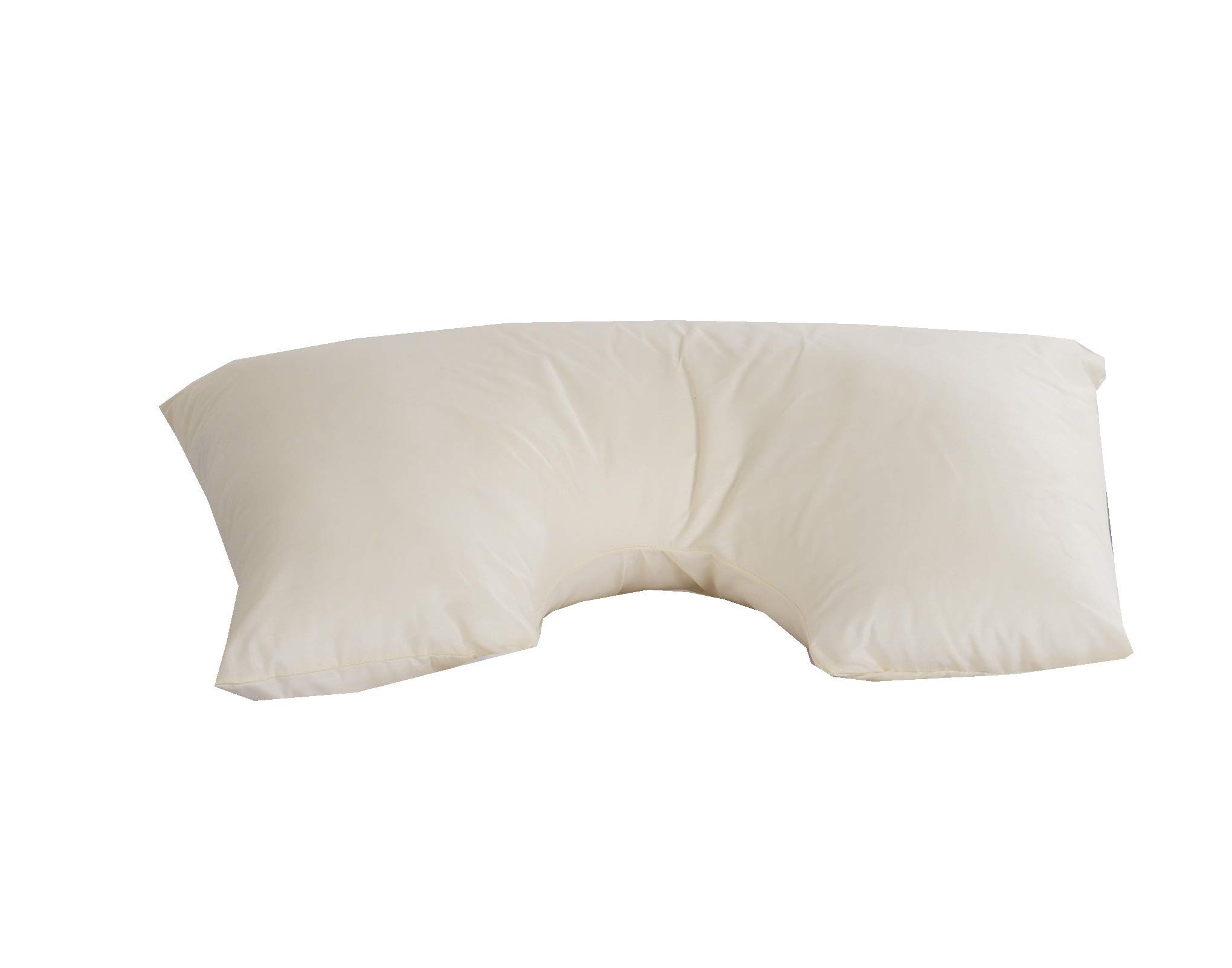Lancashire Textiles The Inset Neck Shoulder Side Sleepers Cotton Blend Pillow with White Cover