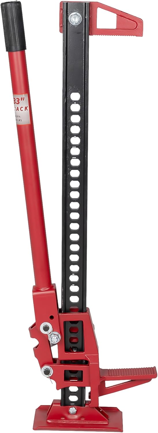 3-Ton (6000 lbs) Capacity 33 in. Cast Iron Ratcheting Off-Road Utility Farm Jack Ideal for Car/Truck/ATV/SUV/Tractor