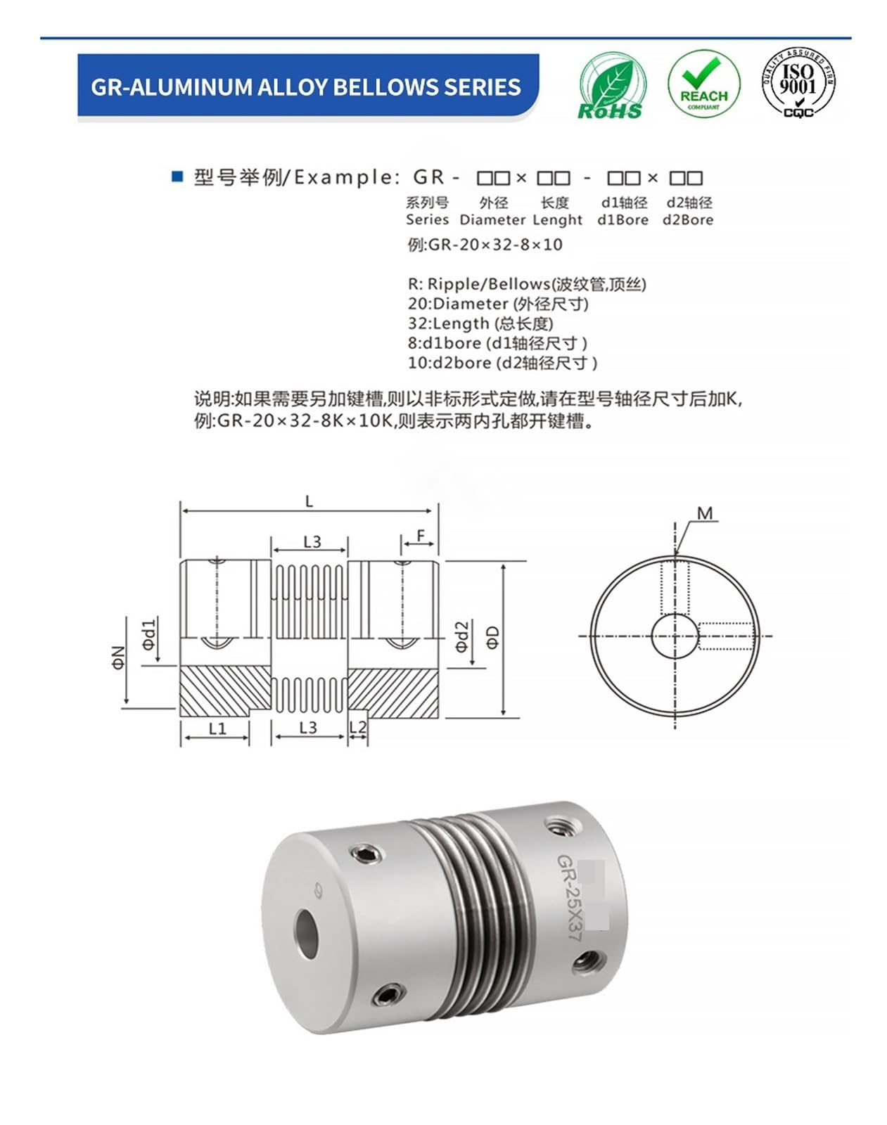 UAMOU Acoplamiento Fabricación de Eje metálico Abrazadera de Aluminio Generador de Torque Fuelle Servomotor Resorte Acoplamiento de Fuelle Quick-camlock Cheerfully (Size : 105x130 (20-50))