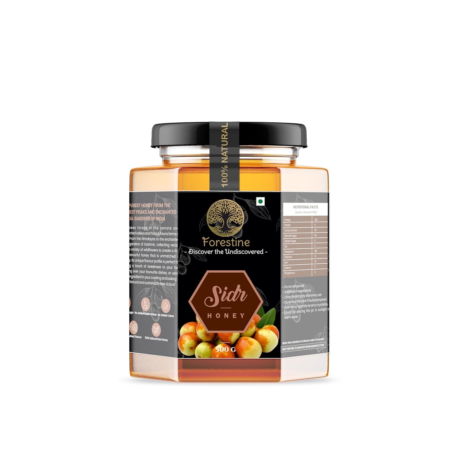FORESTINE Sidr Natural Honey | 100% Pure, Un-Processed, Unadulterated, Chemical-free, Organic Honey (Sidr Honey, 500 Grams) (B0D3M22S99) Amazon Price History, Amazon Price Tracker