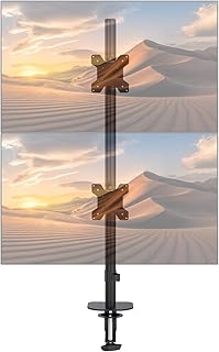 Pholiten Tall Vertically Stacked Dual Monitor Desk Mount Stand,Extra Tall 31 Inch Monitor Stand, Fully Adjustable Monitor arm for 13-32 Inch LCD Screen，Holds up to 22lbs