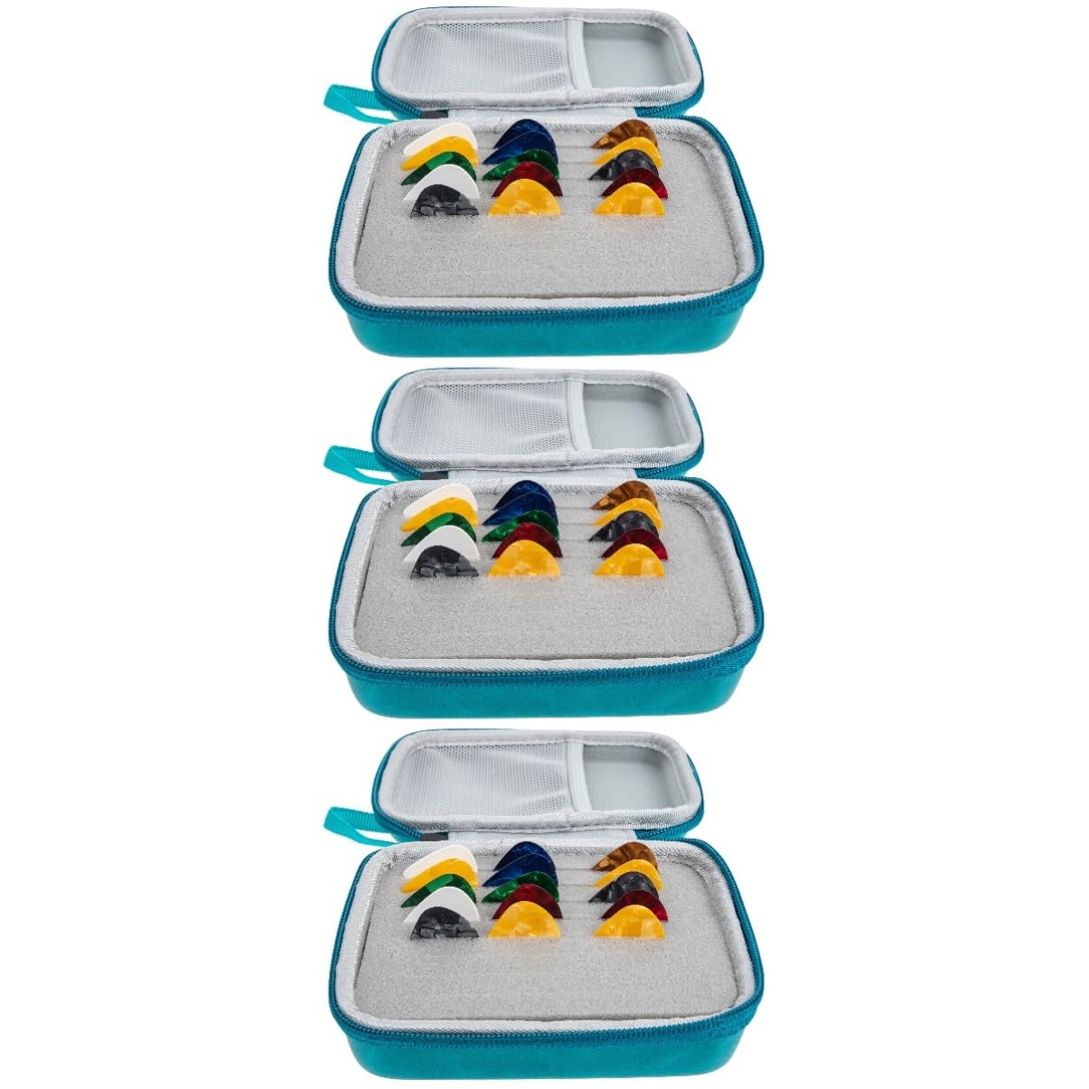Abaodam 3sätze Gitarrenplektren Set Mit Aufbewahrungsbox Langlebige Tragbare Plektren Für Akustikgitarre Ergonomisches Design Für Folk-Gitarren Zufällige Farben