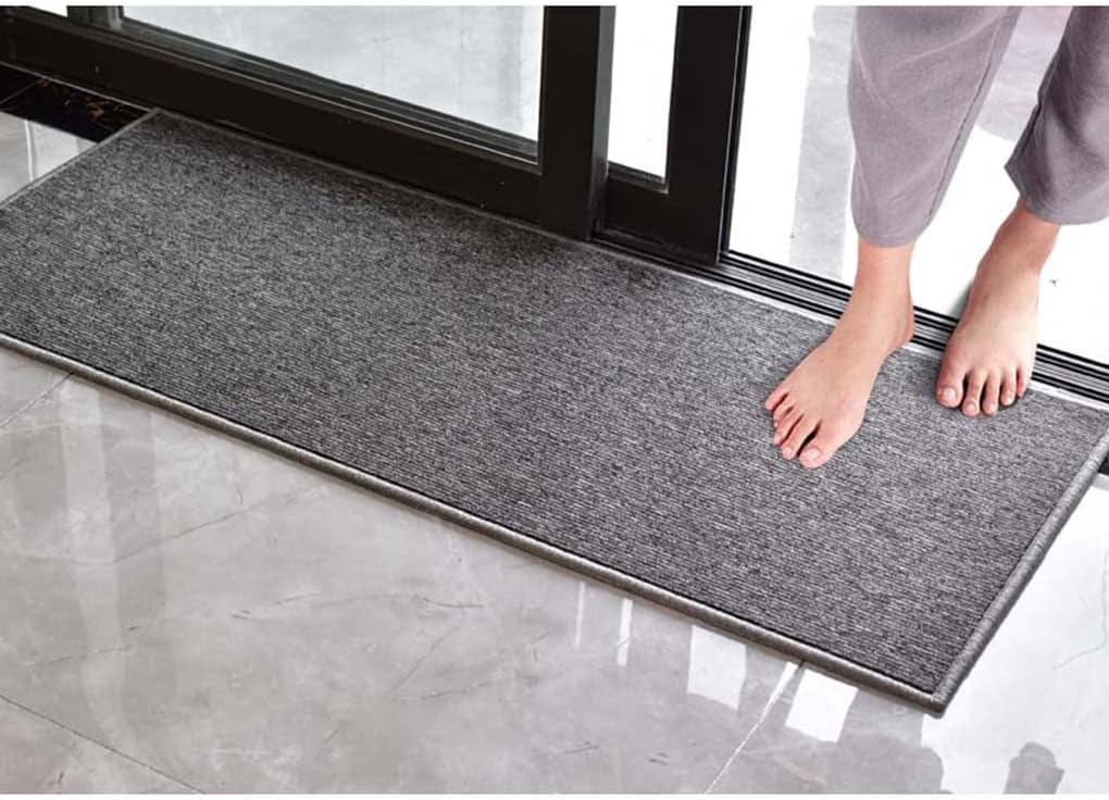 キッチンマット グレー シンプル 160 吸水 洗える すべり止め 台所マット ドアマット 防ダニ 抗菌防臭 ずれない ロングマット