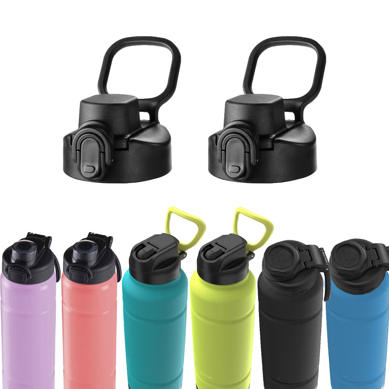 BOSORIO Paquete de 2 tapas de boquilla compatibles con botella de agua Bubba Trailblazer de 24 onzas y 40 onzas, tapas abatibles automáticas, piezas de repuesto para Bubba Trailblazer y Flo Kids