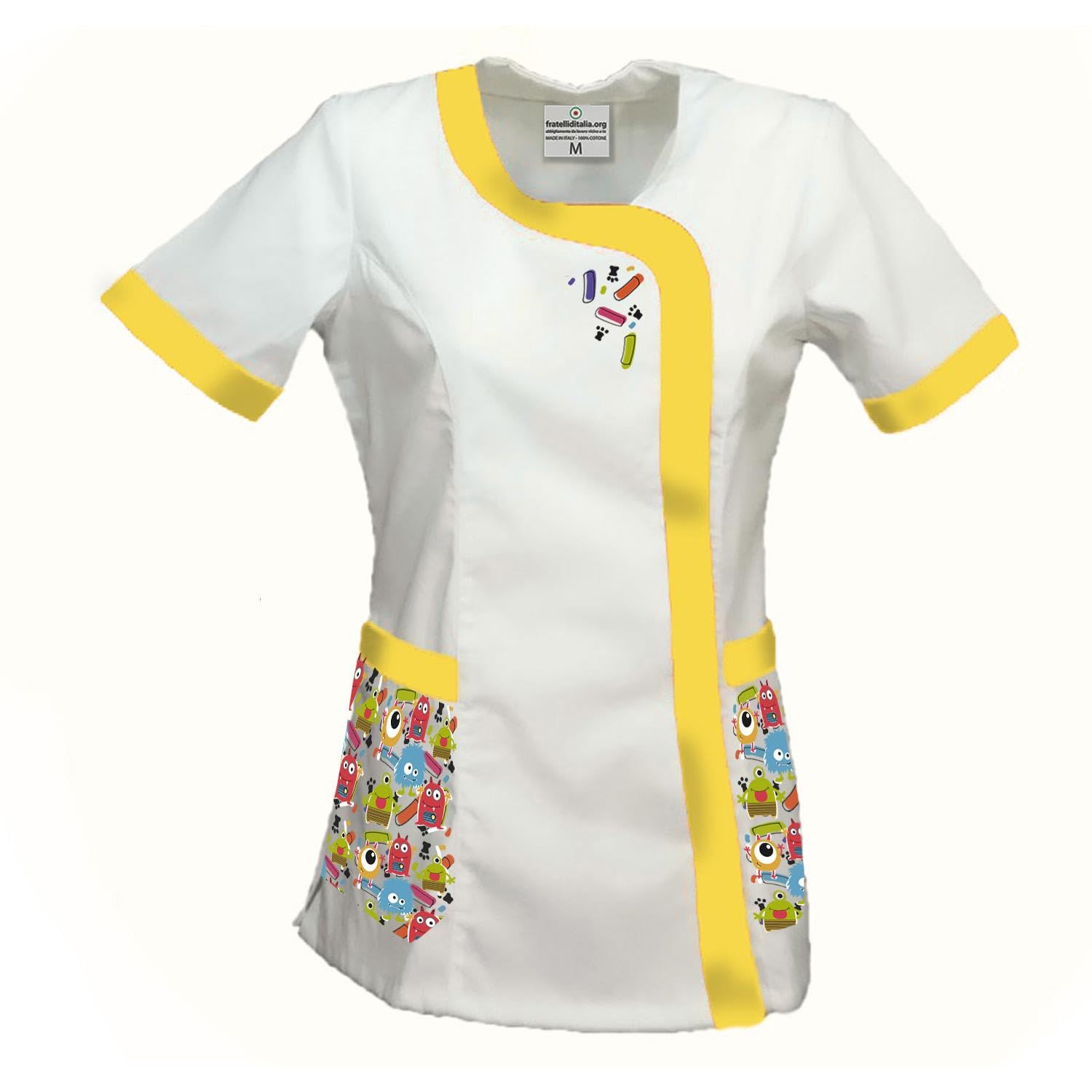 fratelliditalia.org Blouse Maîtrise pour Maître maternelle Enfance Enseignant Éducateur Vêtements École