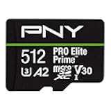 512GB PRO Elite Prime™ C10 U3 V30 A2 microSDXC Flash Memory Card – Ultra-Fast Speeds, Read 200MB/s, Write 150MB/s, 4K UHD, Full HD, UHS-I, for Smartphones, Drones, Action Cameras