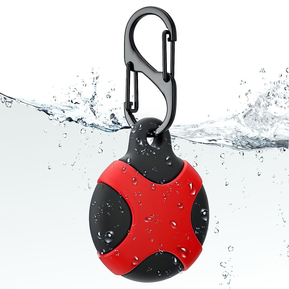 LIRAMARK IPX8 Waterproof Silicone Case Compatible with Apple AirTag - Full Protection, Keychain Included, Waterproof, Premium Food Grade Silicone, Scratch-Free, Safe for Kids and Pets [Black and RED] (B0D7CPFXK2) Amazon Price History, Amazon Price Tracker