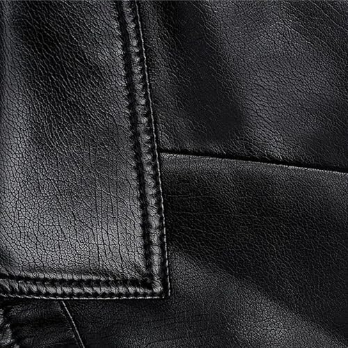 Men's Faux Leather Stand Collar Fleece Lined Jacket Slim Fit Cozy Coat Lightweight Windproof Jackets2