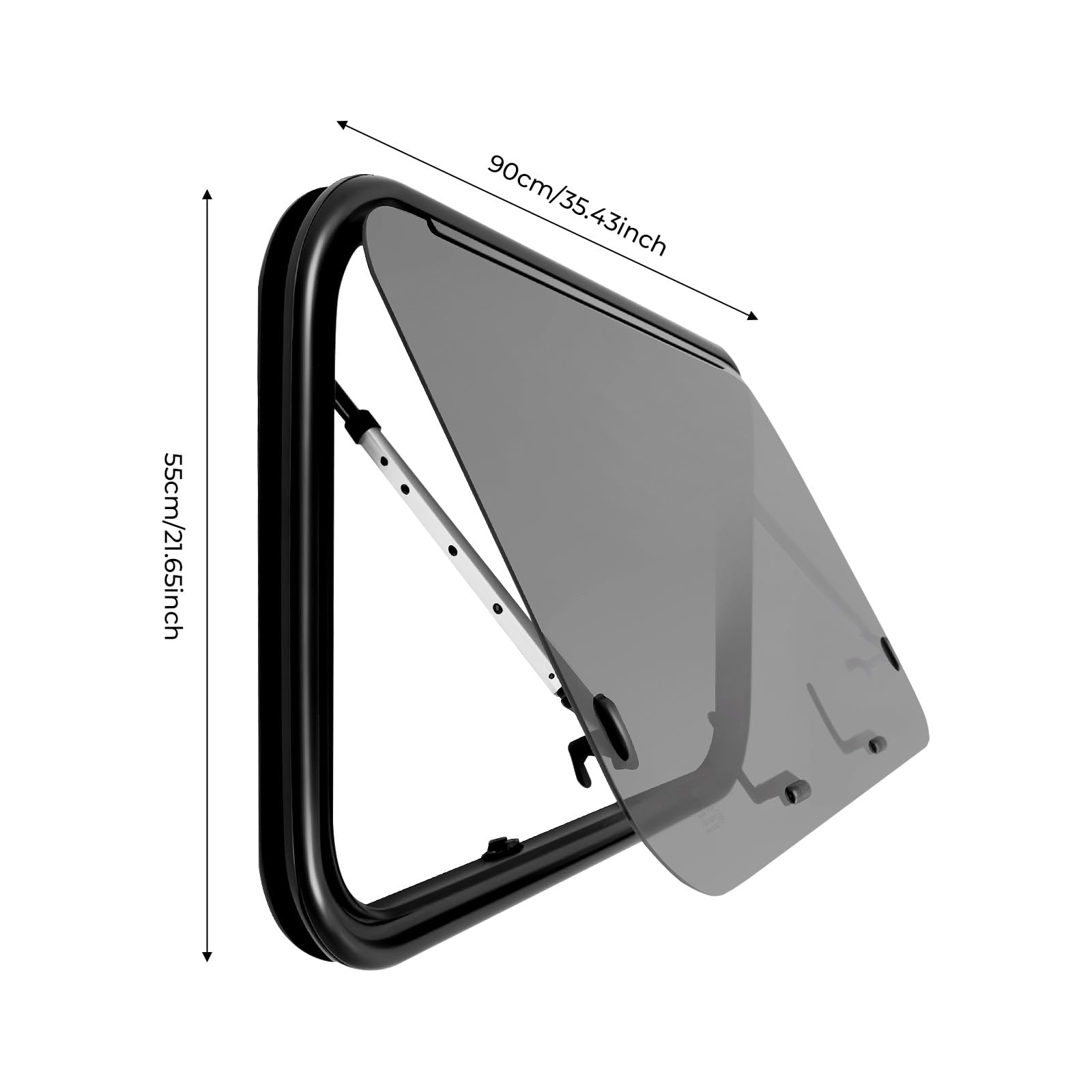 Wohnmobil Fenster Wohnwagen Fenster 900x550mm - E8 R43 Ausstellfenster Camper 65° Wohnmobilfenster Externes Push Fenster mit Fliegengitter＆Integriertem Rollo Sonnenschutz für Wohnwagen Van Camper