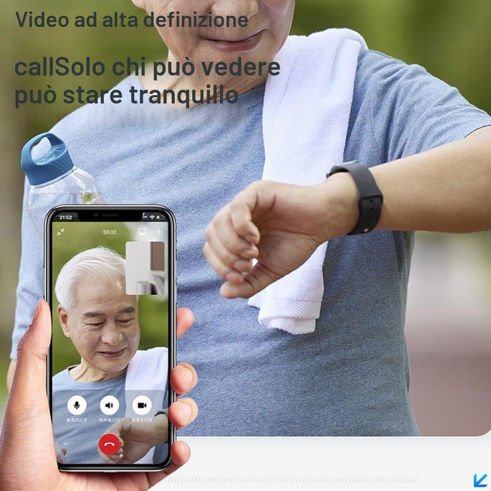 Smart Watch per anziani, rilevamento delle cadute, monitoraggio GPS e allarme SOS, monitoraggio fitness impermeabile con videochiamata HD, con cardiofrequenzimetro/pressione sanguigna, promemoria
