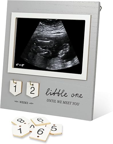 Marco de fotos de ultrasonido para semanas de cuenta regresiva, marco de cuenta regresiva de imágenes de sonograma para la llegada del bebé, regalo