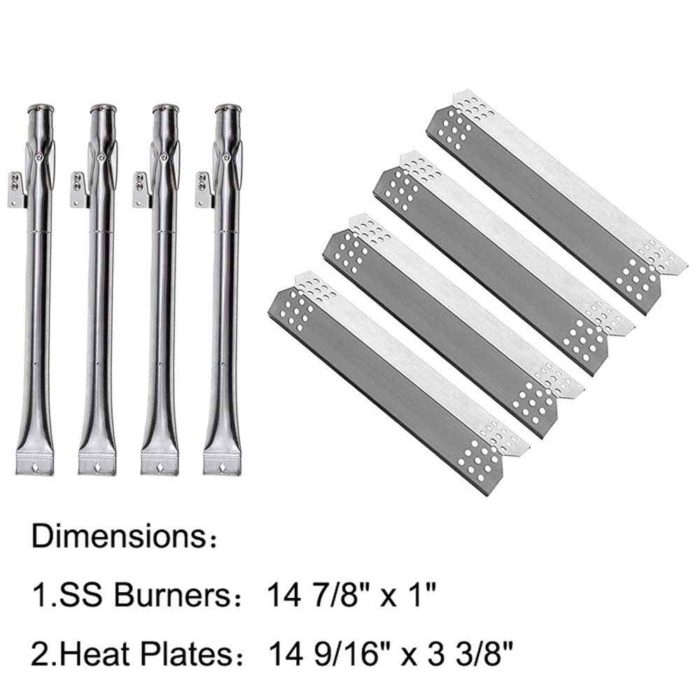SunshineeyGas Grill Replacement Parts Kit Stainless Steel Pipe Burner and Heat Plates for Home Depot Nexgrill 720-0830H, 720-0830D Model