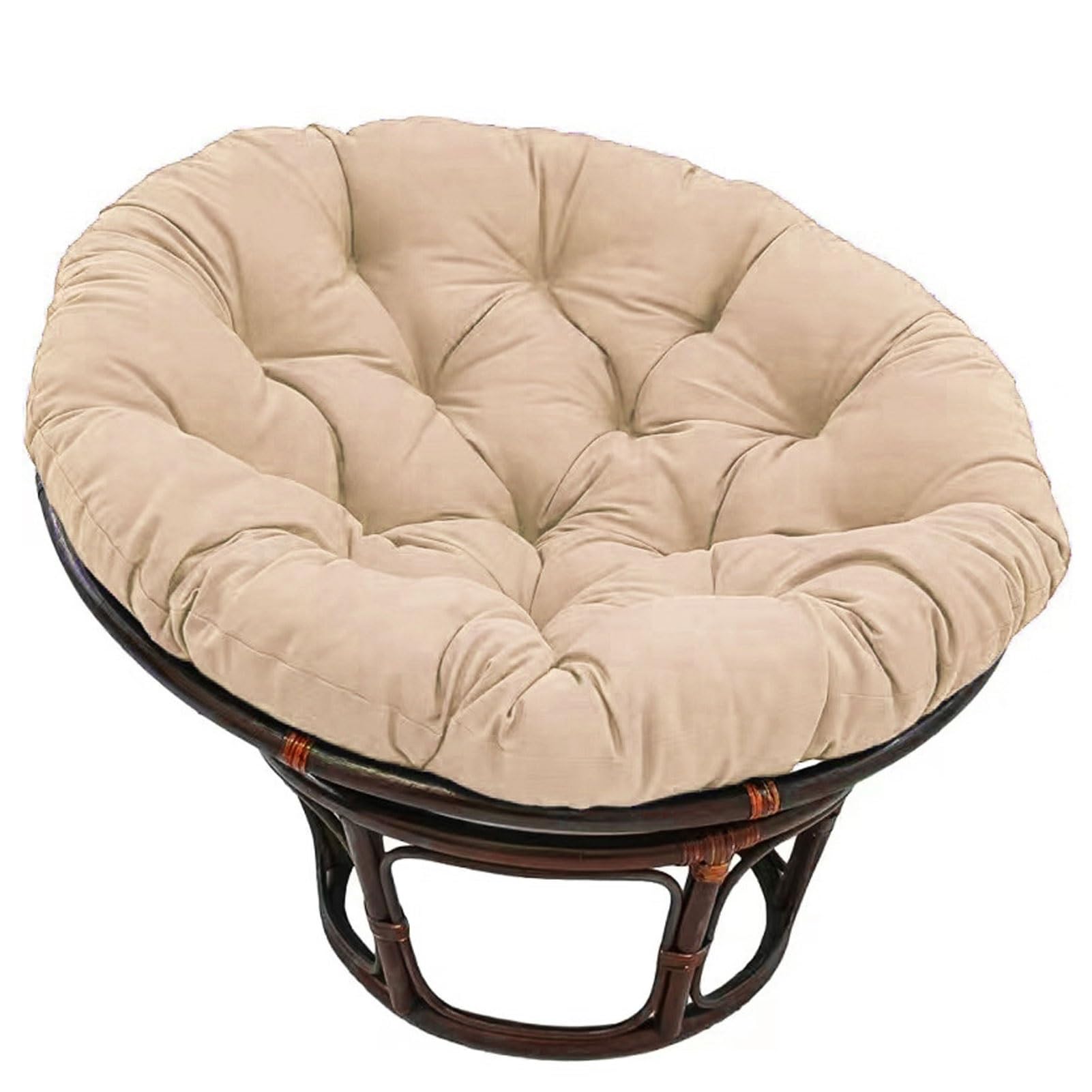 FYCYGG Large Round Cushion for Papasan Chair, Thick Cushion for Hanging Chair: for Outdoor Garden, Balcony and Living Room(Khaki,60cmx60cm)