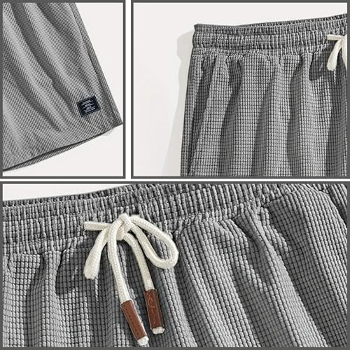 Image of FABRIPPLE Men's Slim Fit Knitted Short for Summer | Stretchable Fabric | Breathable & Lightweight | Casual Lounge Short with Elastic Waistband & Drawstring