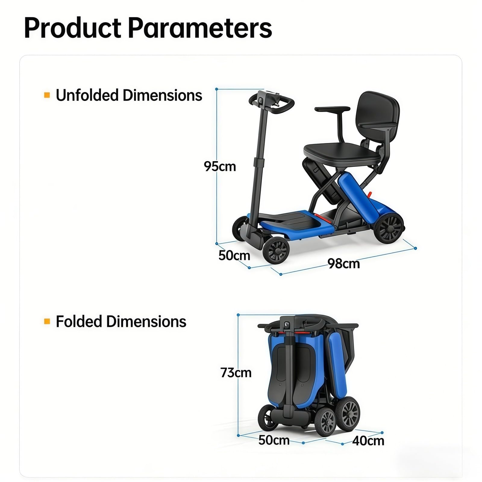 Scooters De Mobilité pour Adultes, Scooter Léger, Petit Fauteuil Roulant Électrique Pliable Et Léger Spécialement Conçu pour Les Personnes Âgées Et Handicapées.