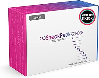 SneakPeek® DNA Test Gender Prediction - Know Baby’s Gender at 6 Weeks with 99.9% Accuracy¹ - Lab Fees Included - Early Pregnancy Boy or Girl Reveal Home Kit (Lancet)