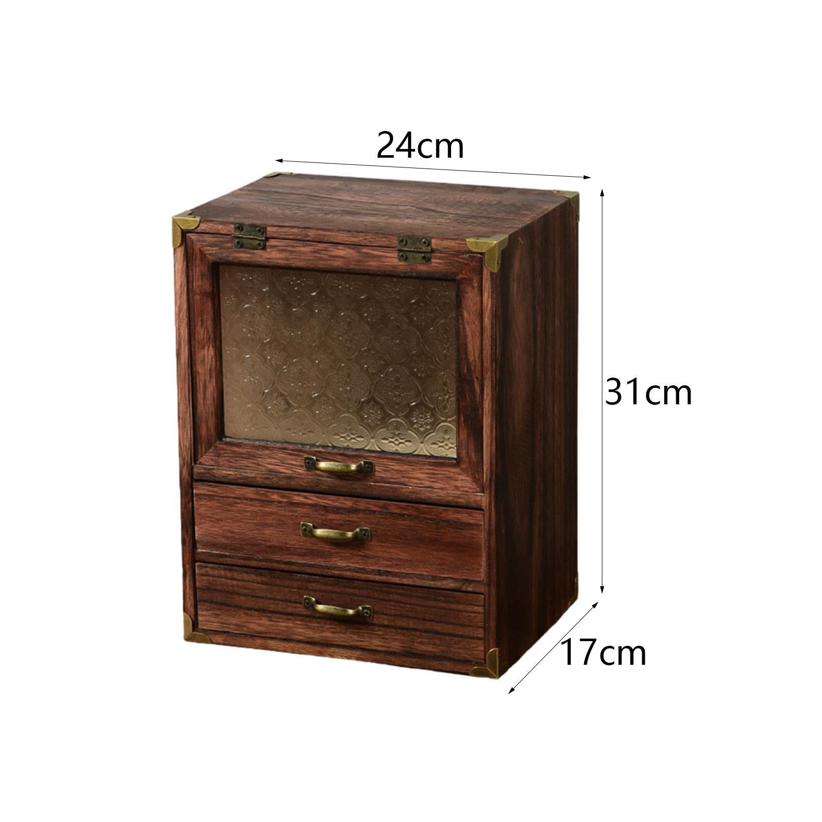 Vintage Kosmetikaufbewahrung mit Schubladen, handgefertigter Make up Organizer, Elegante Badezimmerdekoration, Aufbewahrung für Kosmetik und, Stil A