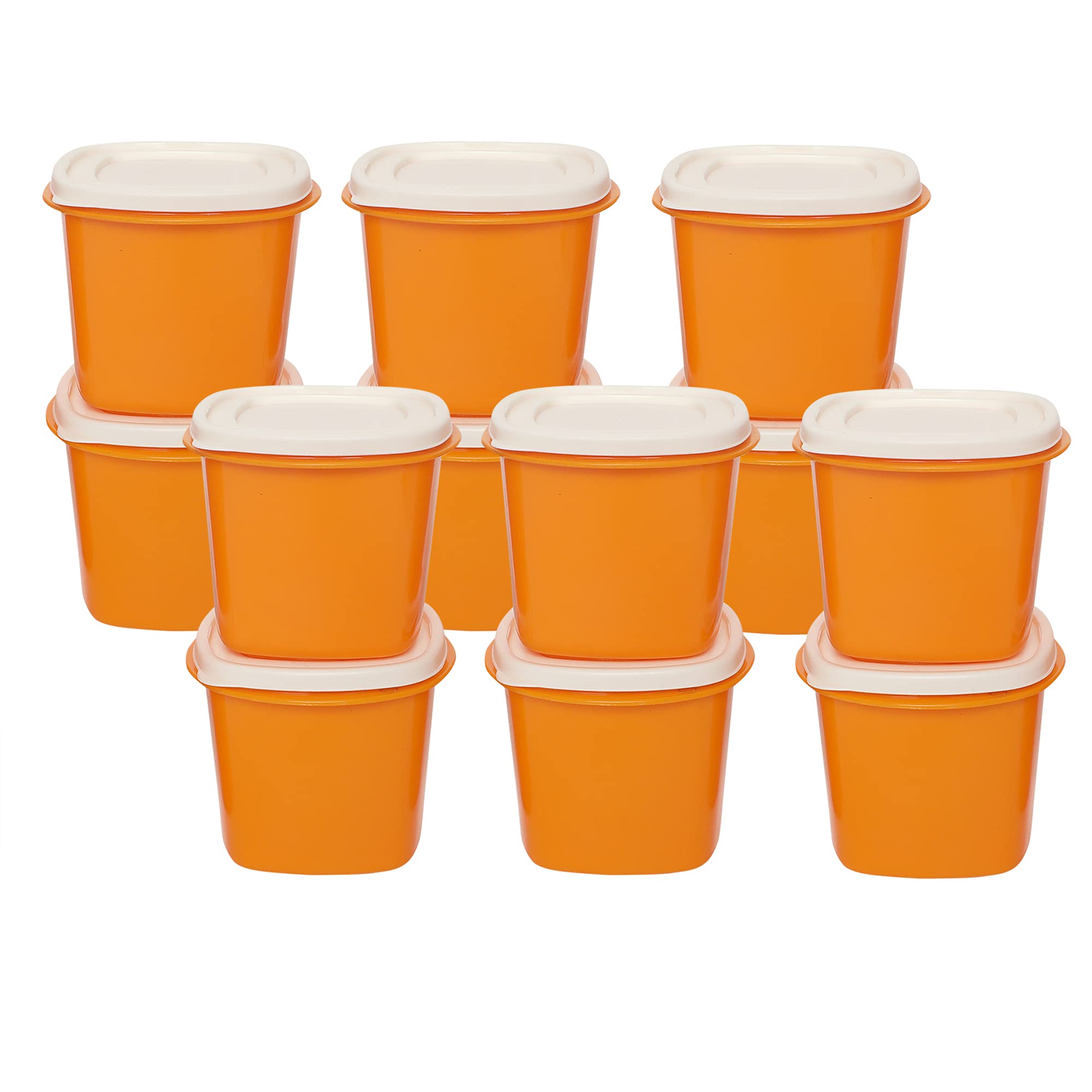 Cutting EDGE Snap Tight Eco Plastic Container Set for Pickle, Sauces, Spices, Dry Fruits, Travelling, 12-Pieces (250 ML, Orange) (B09416P8G1) Amazon Price History, Amazon Price Tracker