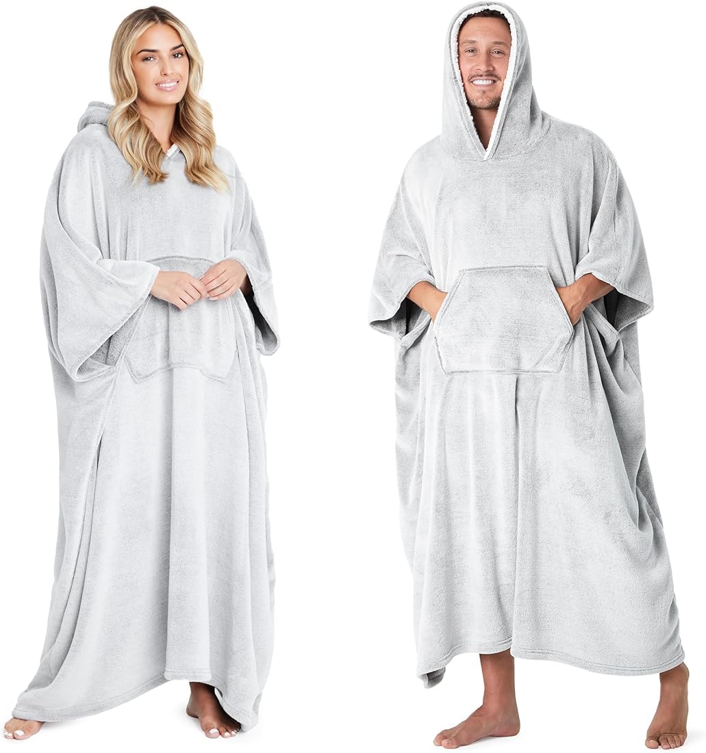 HOMELYHooded Blanket with Ultra Soft Sherpa Lining Warm Cosy Blanket Oversized Thermal Throw Hoodie